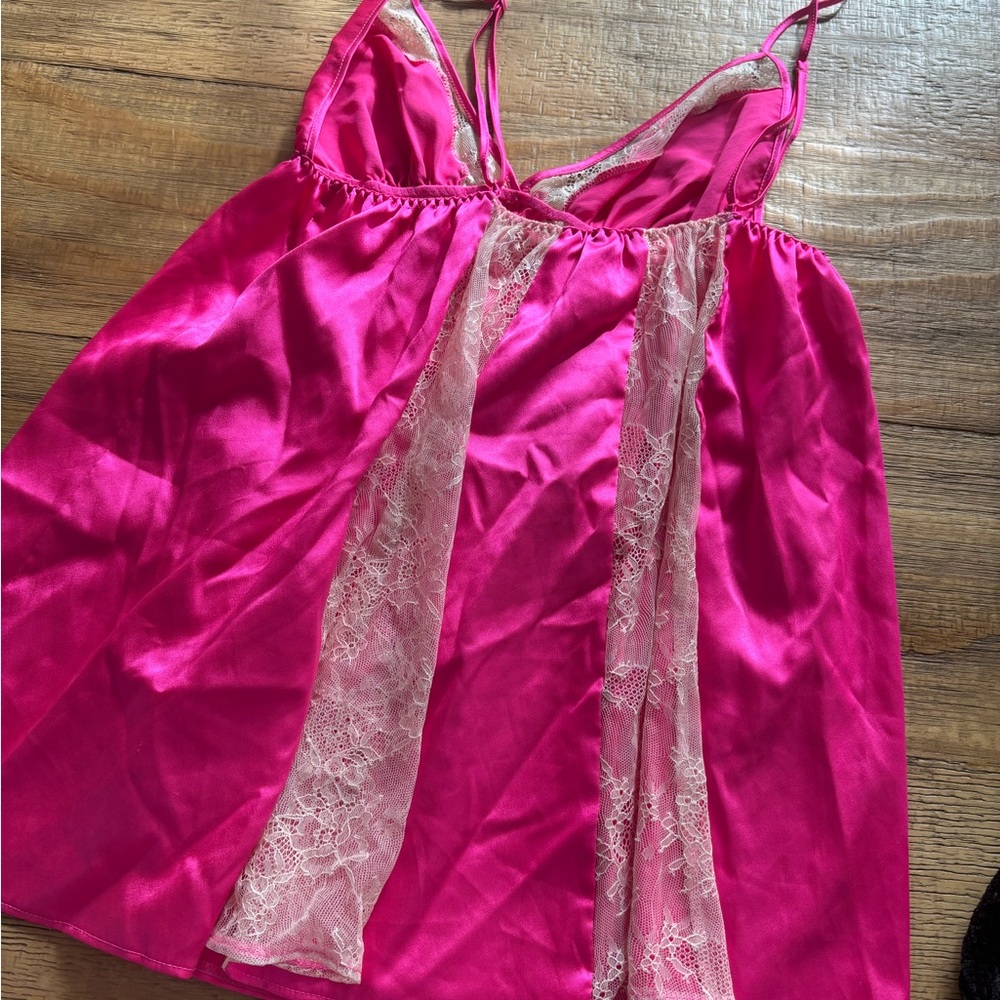 Victoria's Secret Pink and Cream Lace Chemise